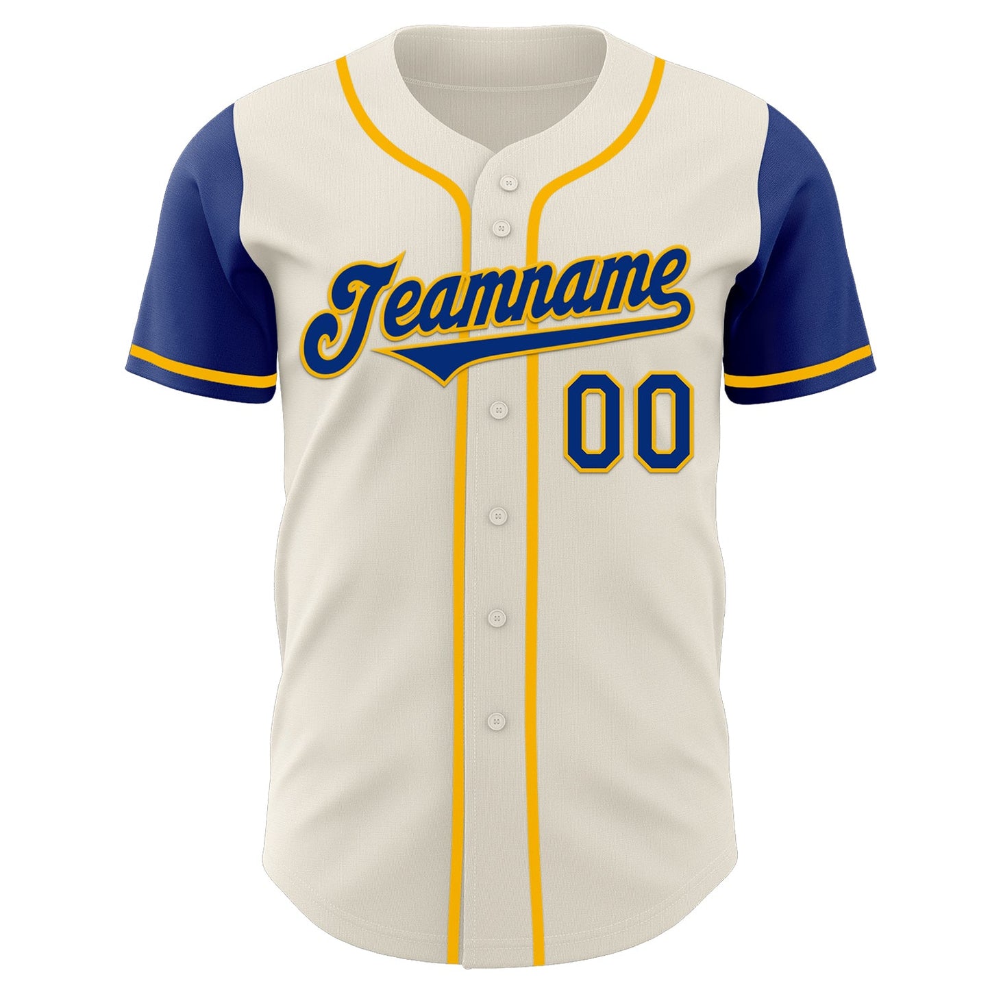 Custom Cream Royal-Gold Authentic Two Tone Baseball Jersey view 2
