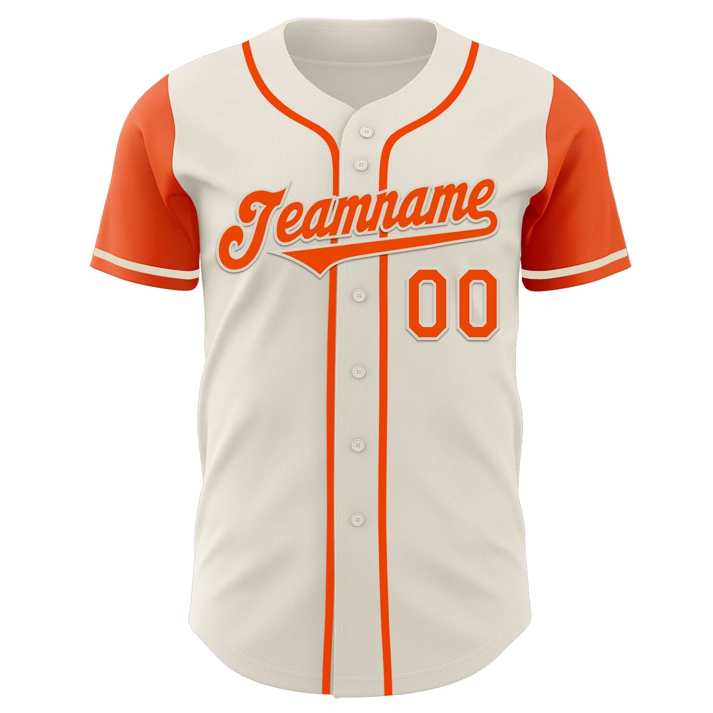 Custom Cream Orange Authentic Two Tone Baseball Jersey view 2