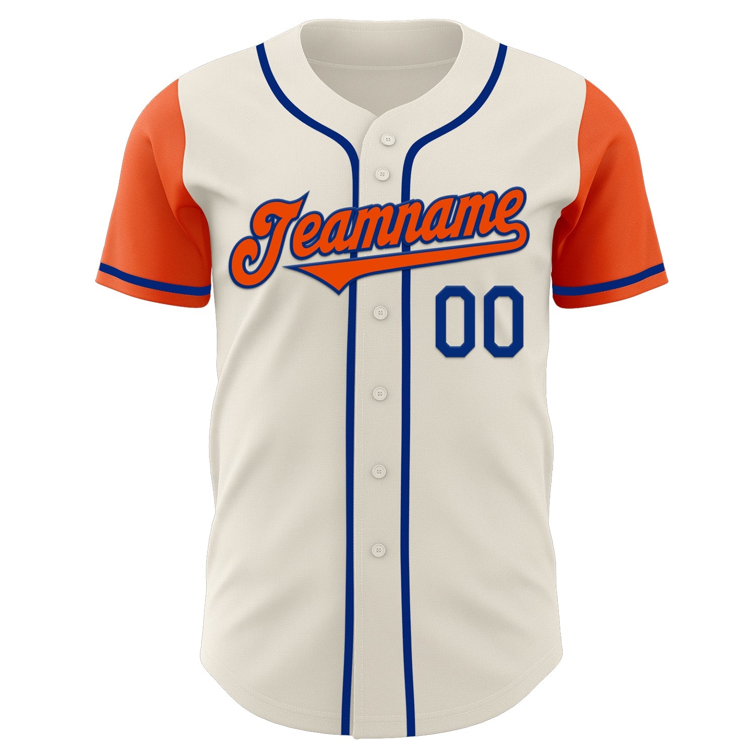 Custom Cream Orange-Royal Authentic Two Tone Baseball Jersey view 2