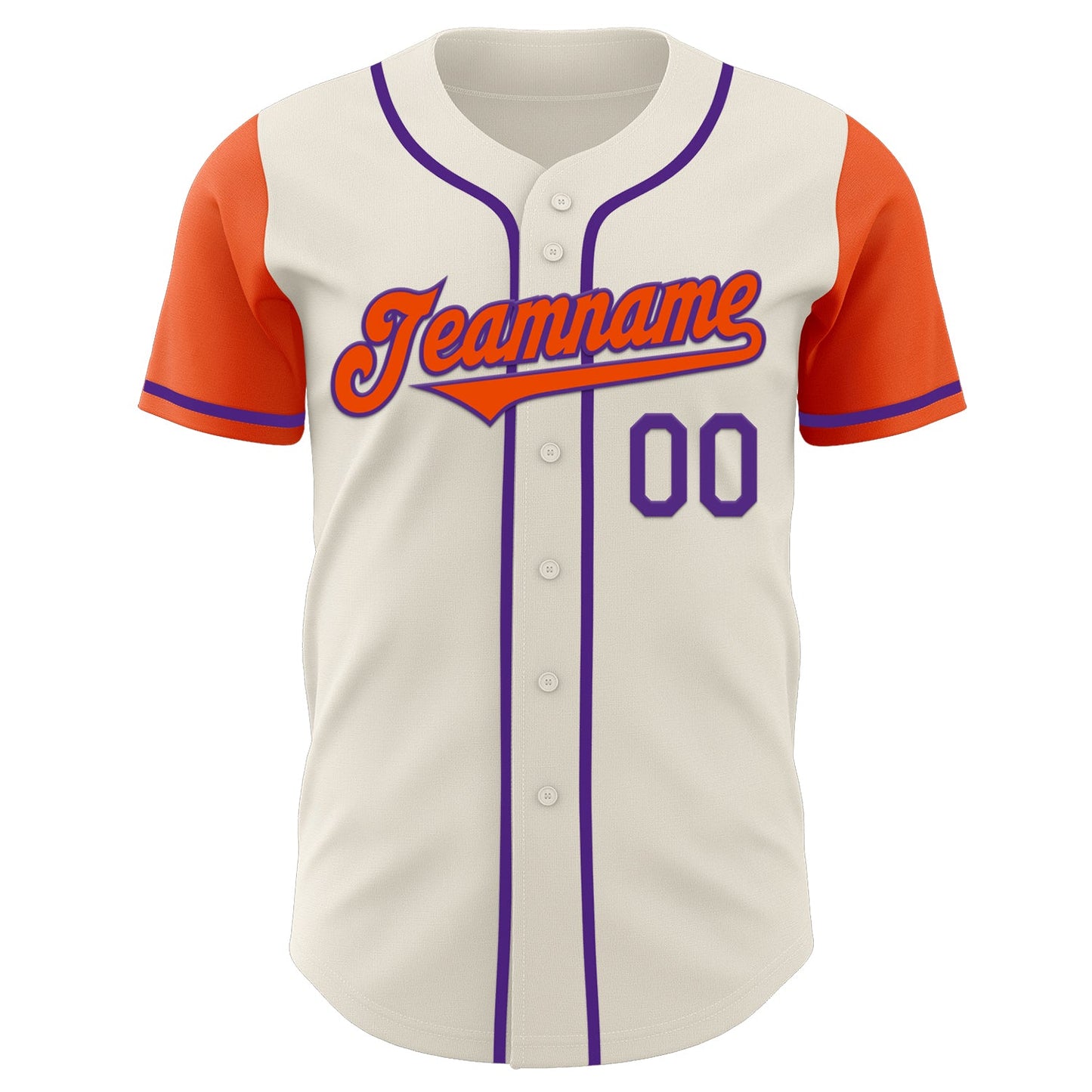 Custom Cream Orange-Purple Authentic Two Tone Baseball Jersey view 2