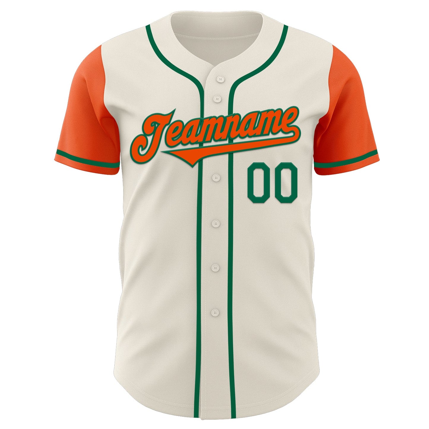 Custom Cream Orange-Kelly Green Authentic Two Tone Baseball Jersey view 2