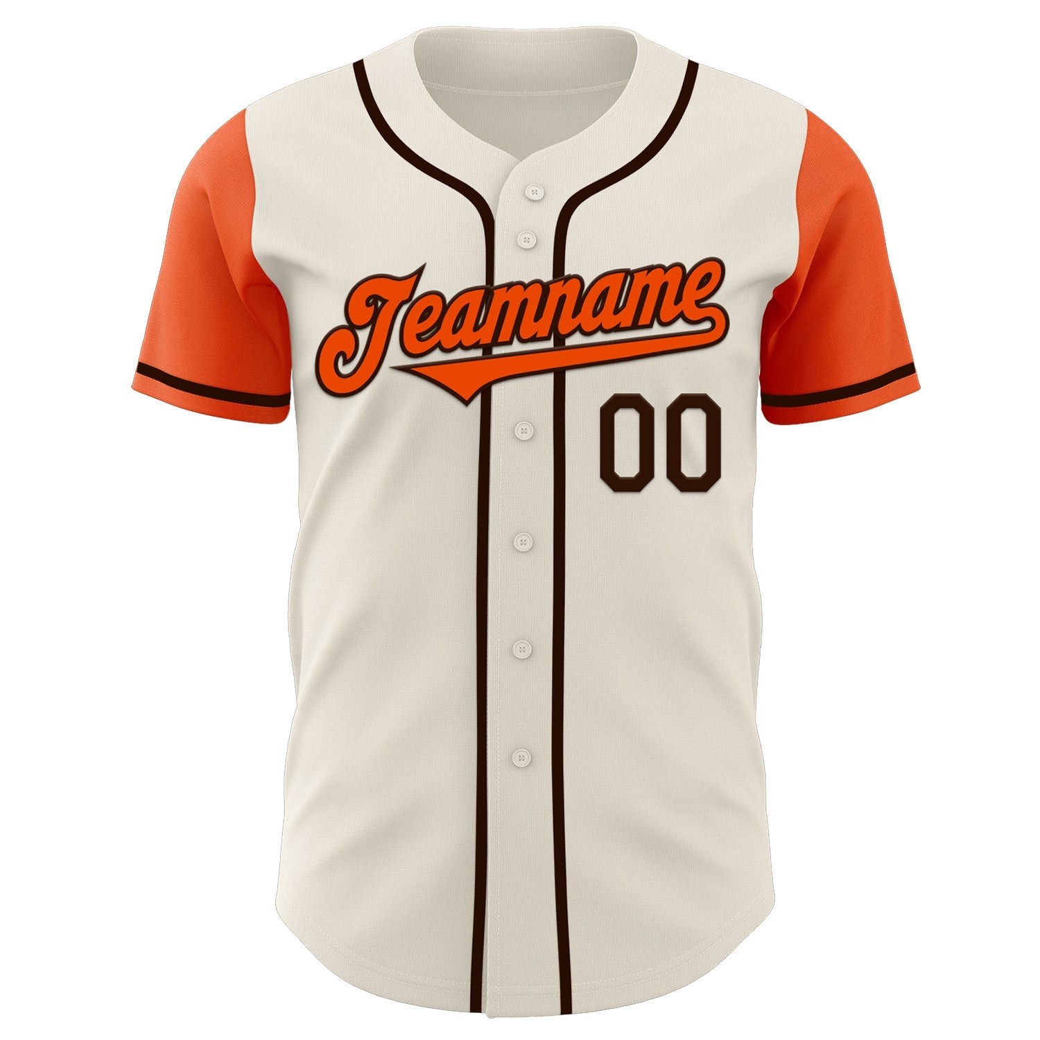 Custom Cream Orange-Brown Authentic Two Tone Baseball Jersey view 2