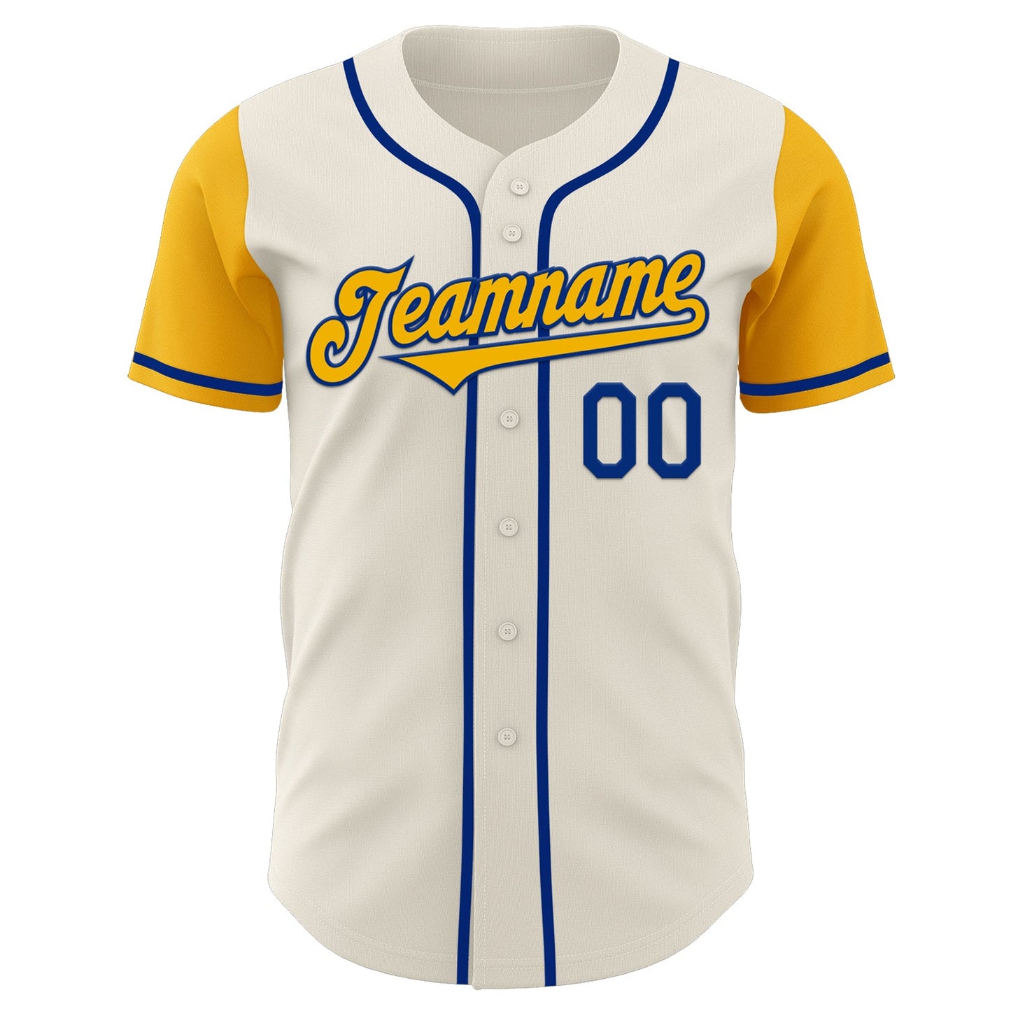 Custom Cream Gold-Royal Authentic Two Tone Baseball Jersey view 2