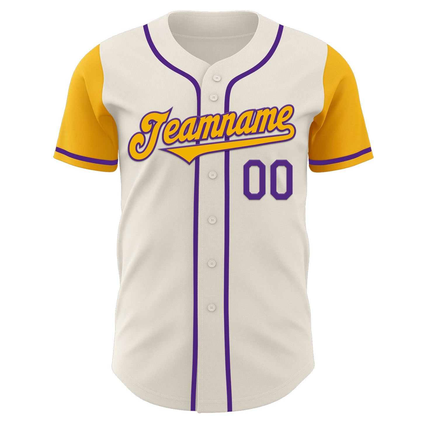 Custom Cream Gold-Purple Authentic Two Tone Baseball Jersey view 2