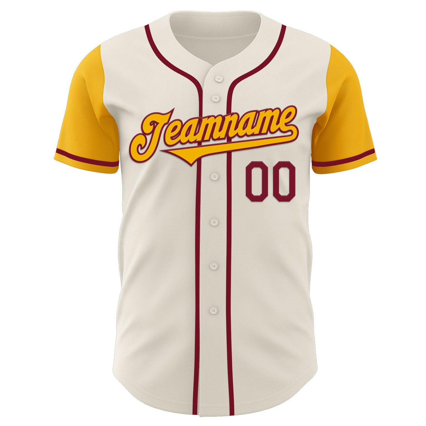Custom Cream Gold-Crimson Authentic Two Tone Baseball Jersey view 2