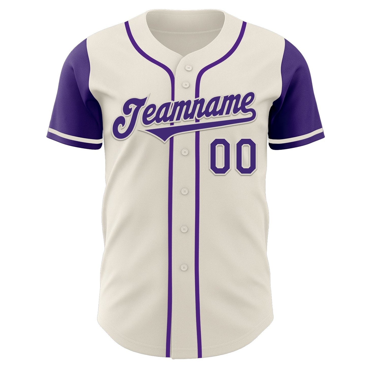 Custom Cream Purple Authentic Two Tone Baseball Jersey view 2