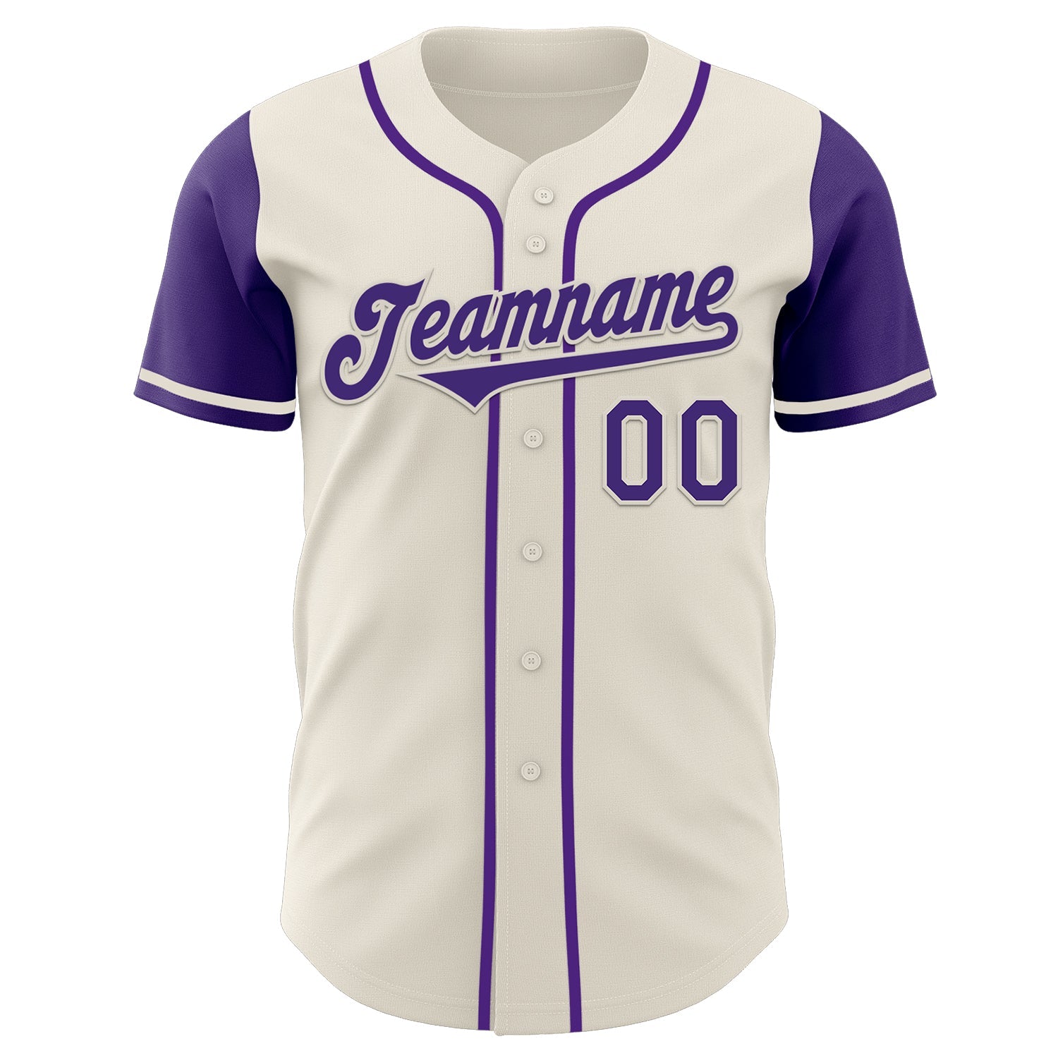 Custom Cream Purple Authentic Two Tone Baseball Jersey view 2