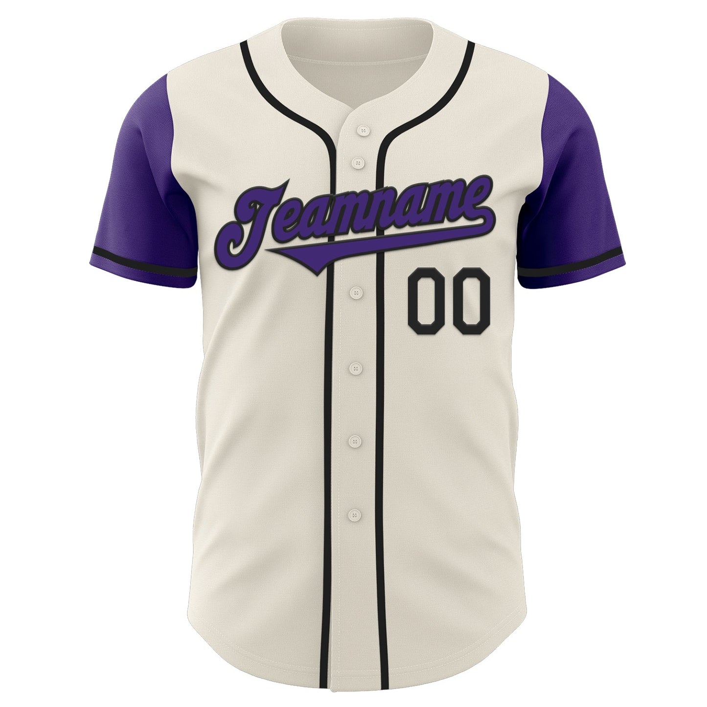 Custom Cream Purple-Black Authentic Two Tone Baseball Jersey view 2