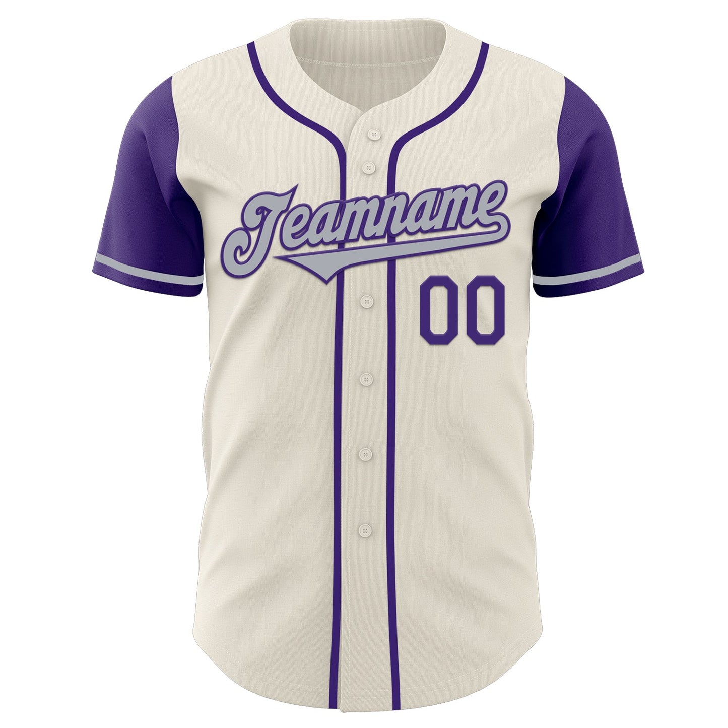 Custom Cream Gray-Purple Authentic Two Tone Baseball Jersey view 2