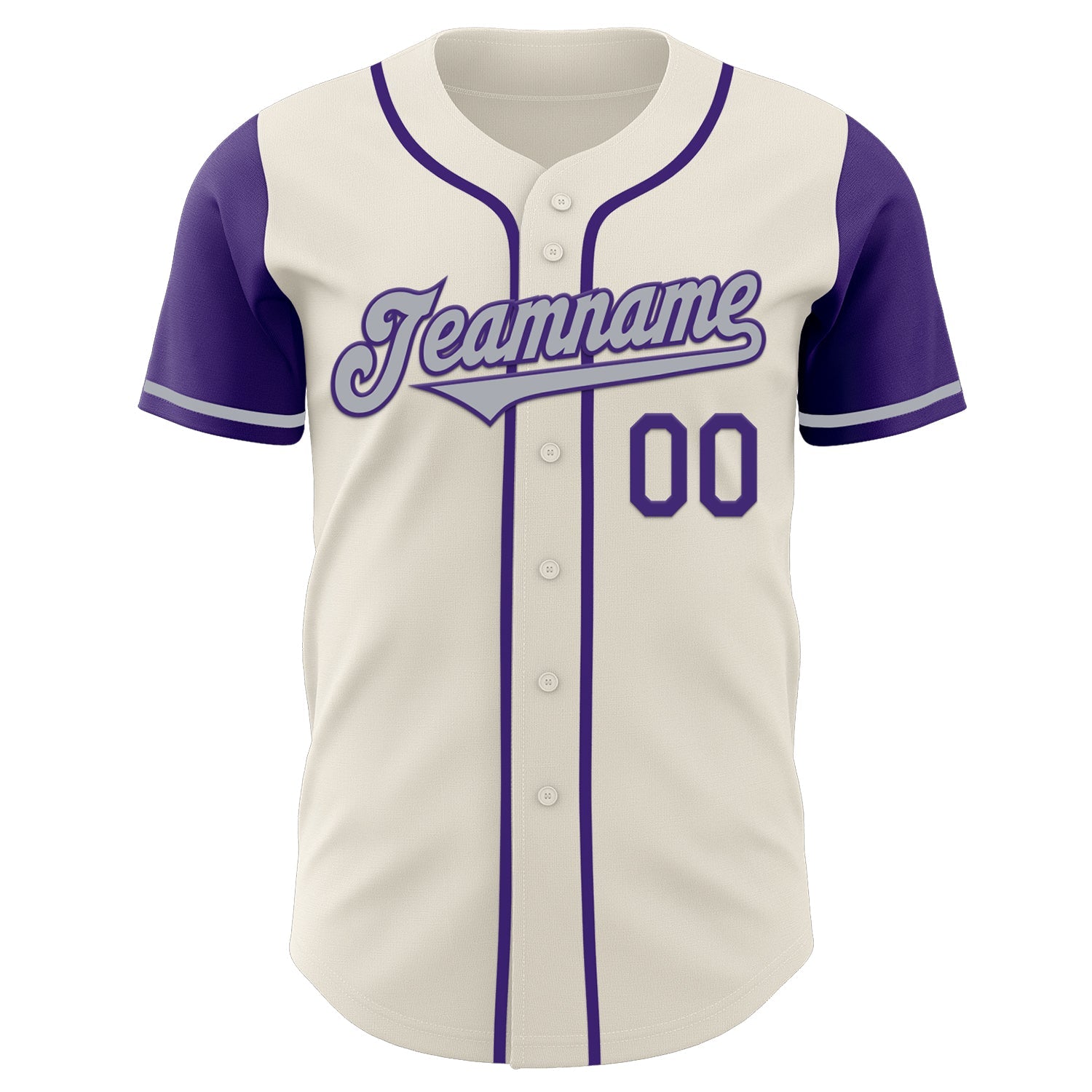 Custom Cream Gray-Purple Authentic Two Tone Baseball Jersey view 2