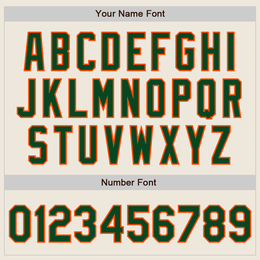 Custom Cream Green-Orange Authentic Two Tone Baseball Jersey view 5