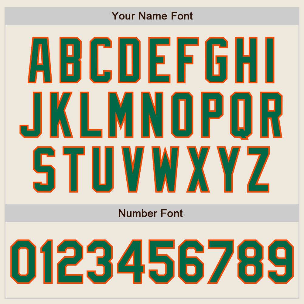 Custom Cream Kelly Green-Orange Authentic Two Tone Baseball Jersey view 5