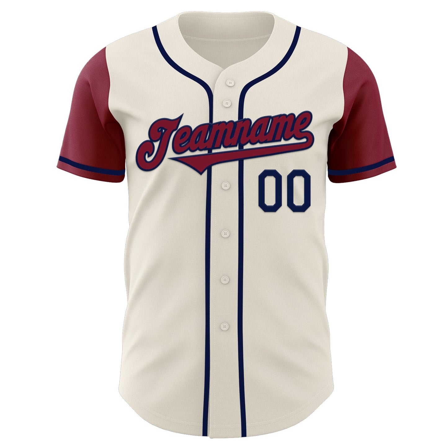 Custom Cream Crimson-Navy Authentic Two Tone Baseball Jersey view 2