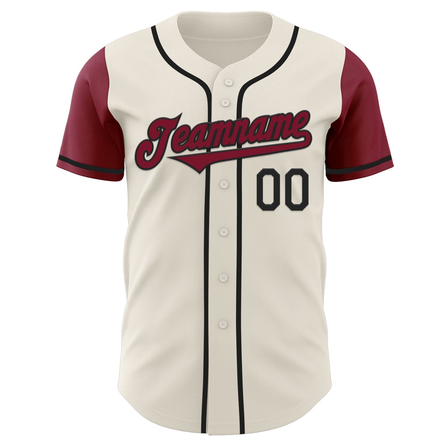 Custom Cream Crimson-Black Authentic Two Tone Baseball Jersey view 2