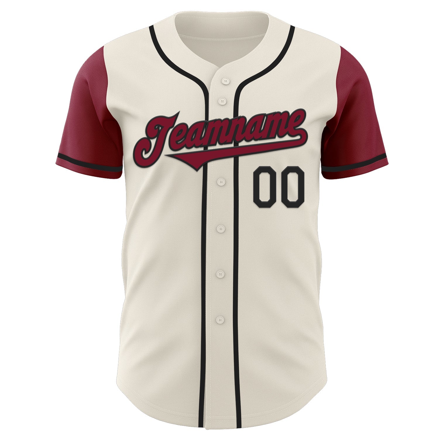 Custom Cream Crimson-Black Authentic Two Tone Baseball Jersey view 2