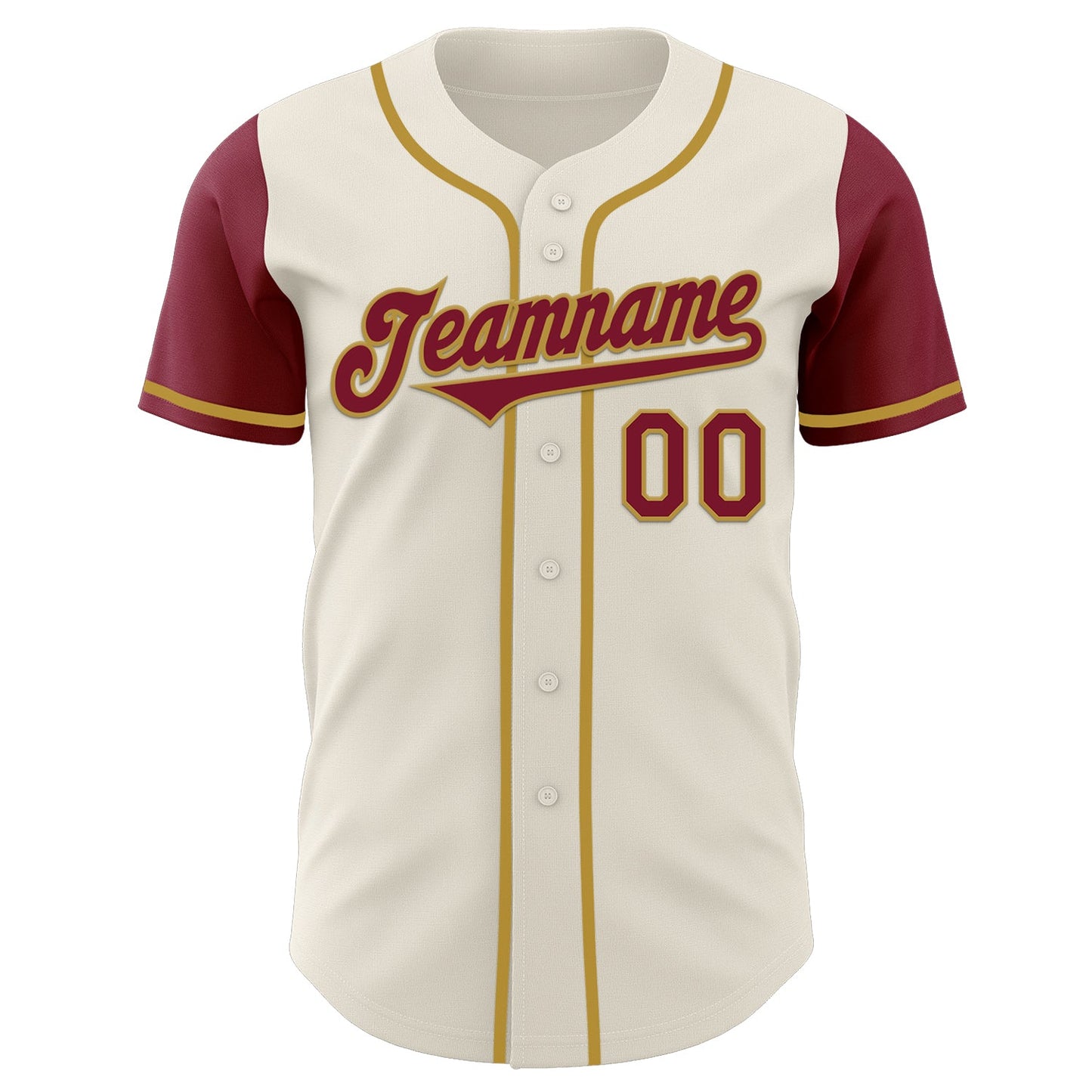 Custom Cream Crimson-Old Gold Authentic Two Tone Baseball Jersey view 2