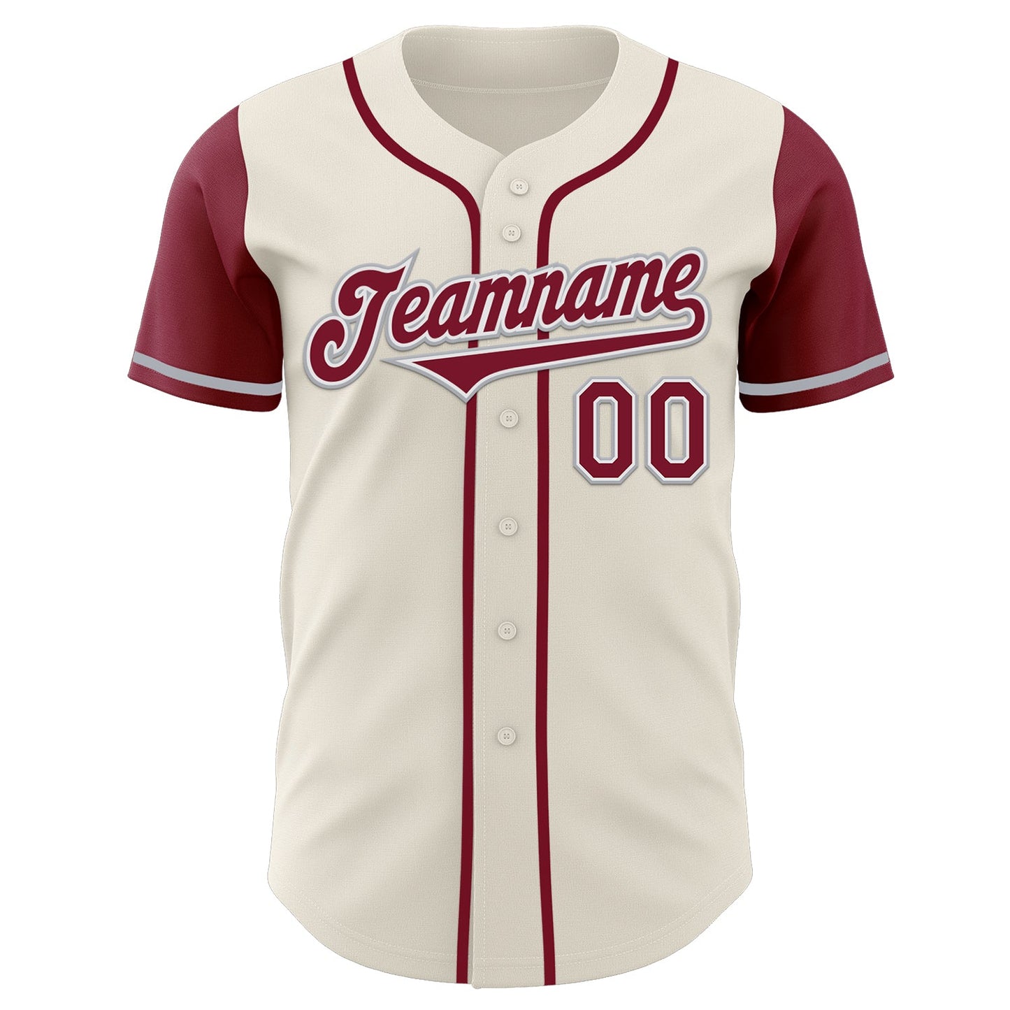Custom Cream Crimson White-Gray Authentic Two Tone Baseball Jersey view 2