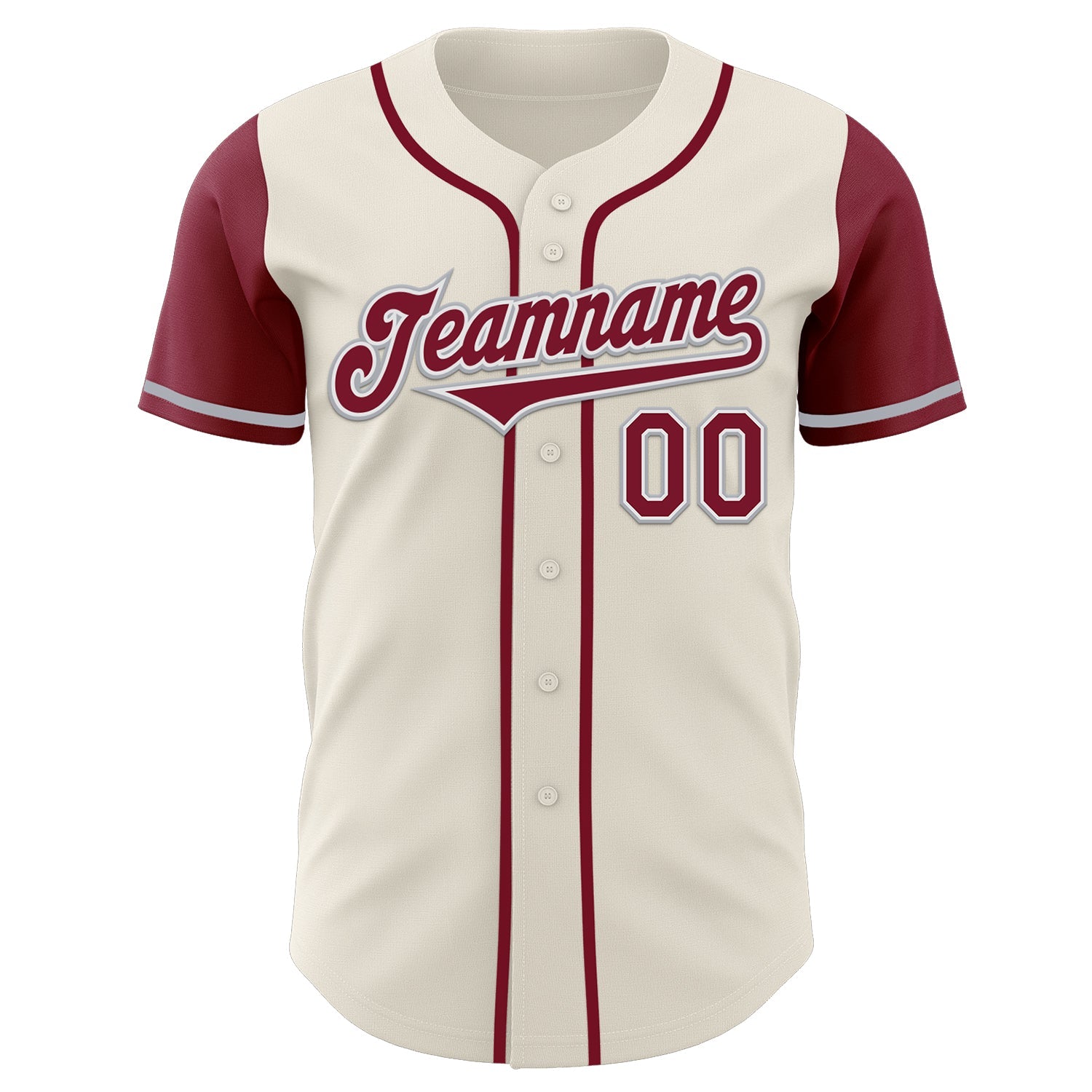 Custom Cream Crimson White-Gray Authentic Two Tone Baseball Jersey view 2