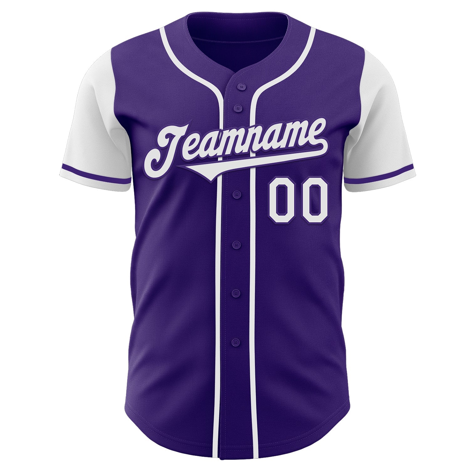 Custom Purple White Authentic Two Tone Baseball Jersey view 2