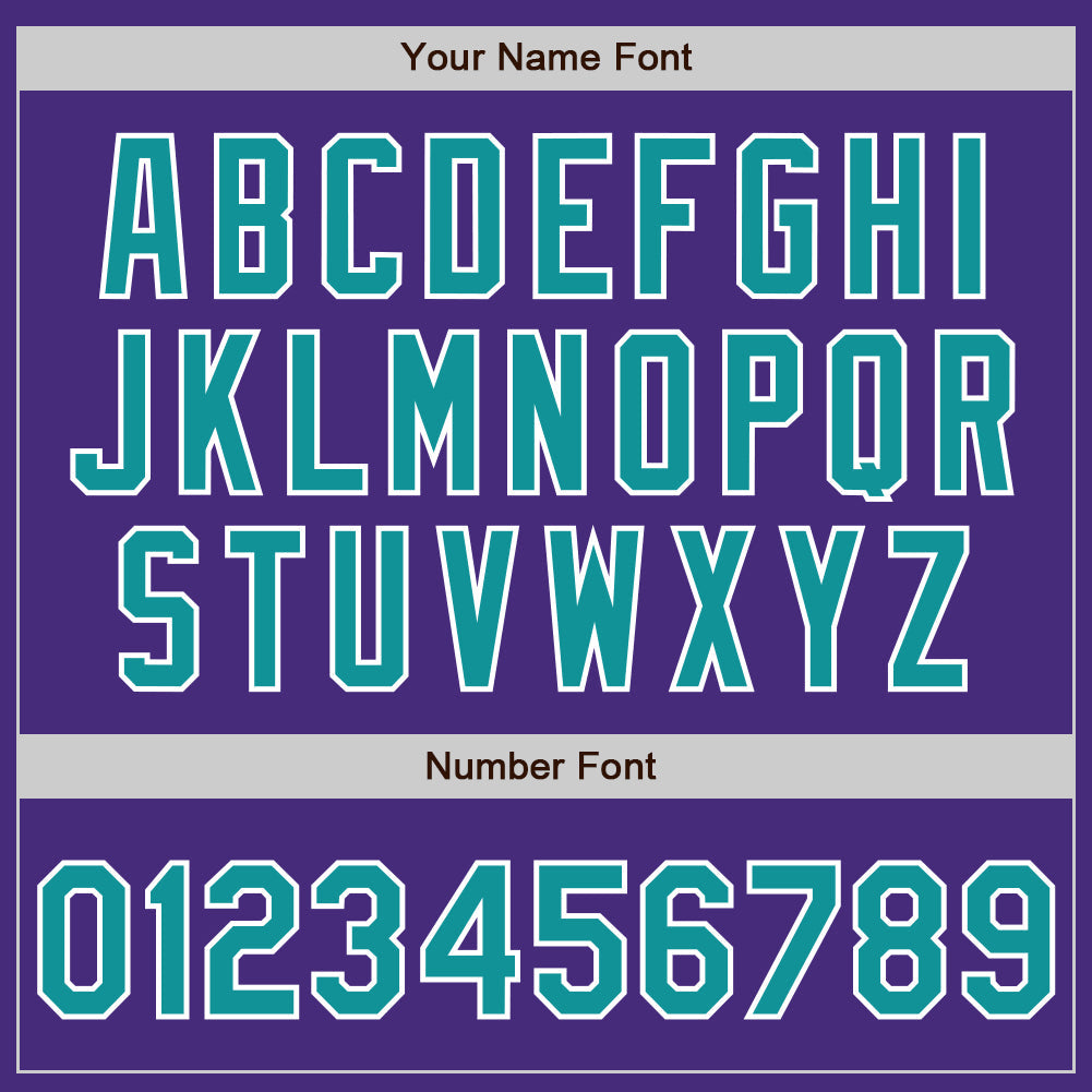 Custom Purple Teal-White Authentic Two Tone Baseball Jersey view 5