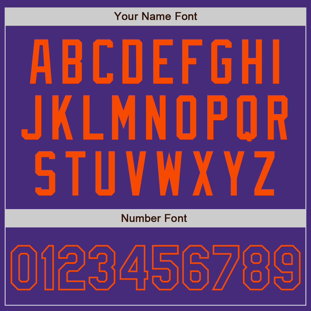 Custom Purple Orange Authentic Two Tone Baseball Jersey view 5