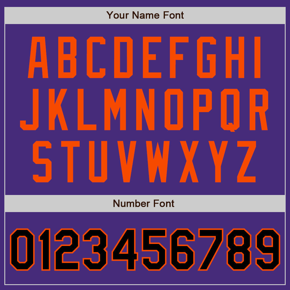 Custom Purple Black-Orange Authentic Two Tone Baseball Jersey view 5