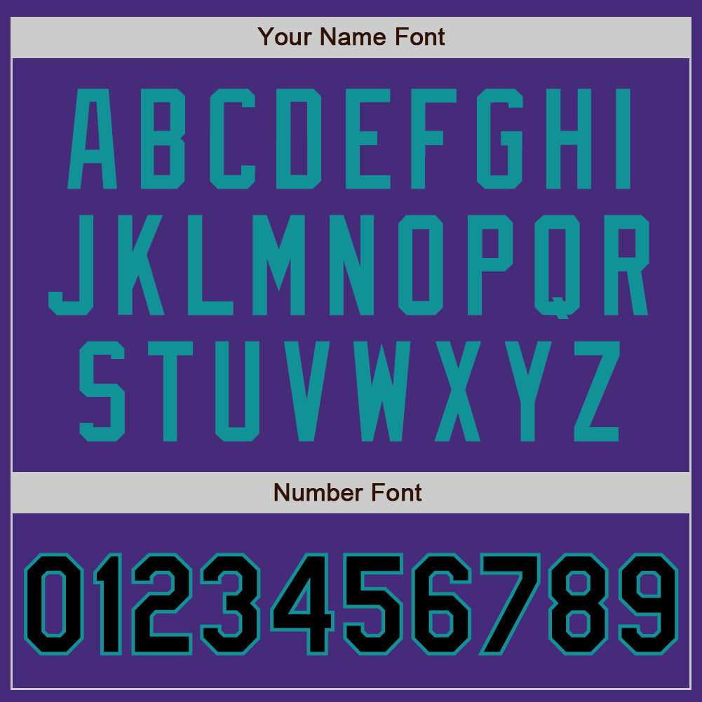 Custom Purple Black-Teal Authentic Two Tone Baseball Jersey view 5