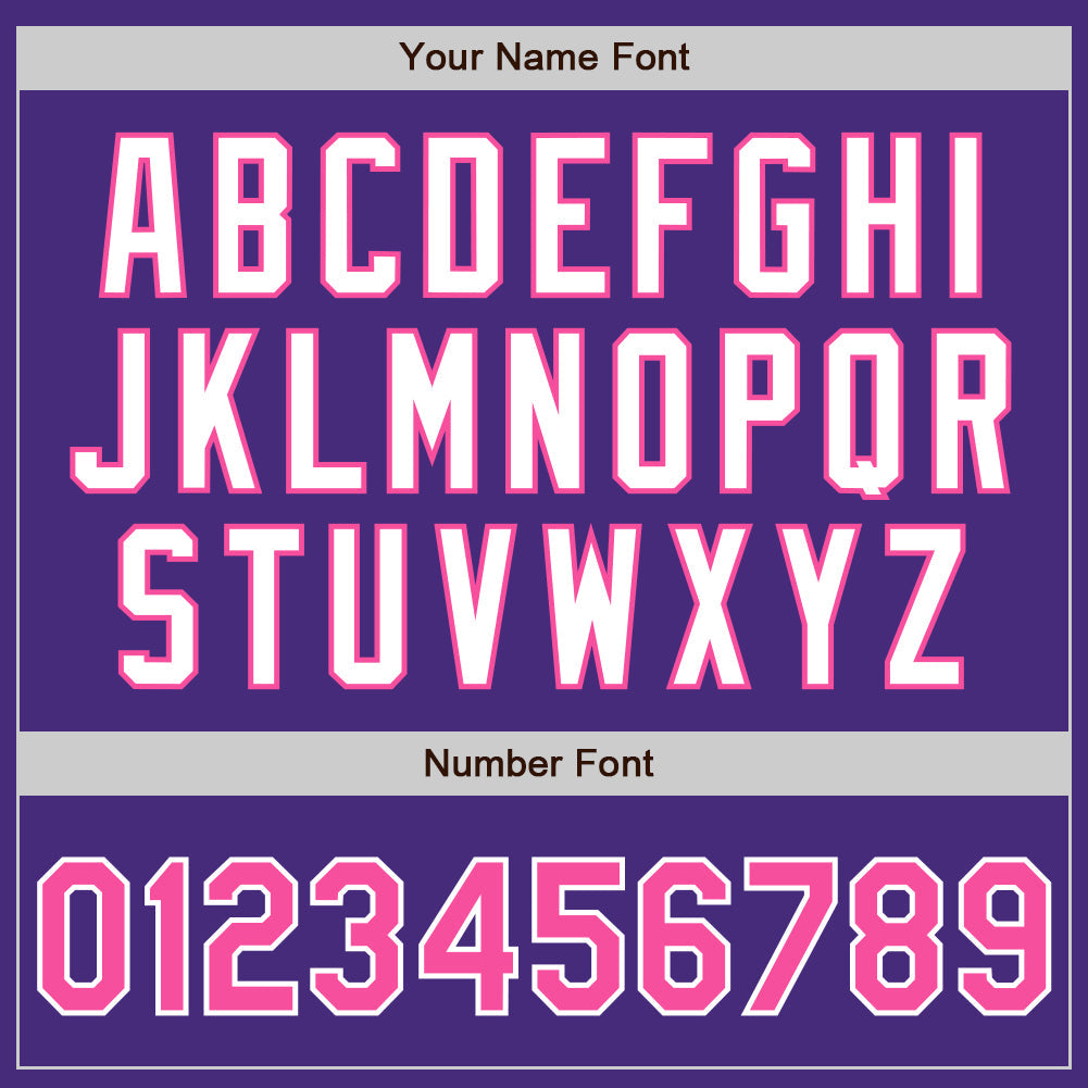 Custom Purple Pink-White Authentic Two Tone Baseball Jersey view 5