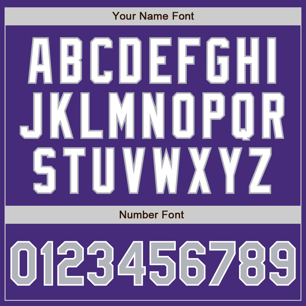 Custom Purple Gray-White Authentic Two Tone Baseball Jersey view 5