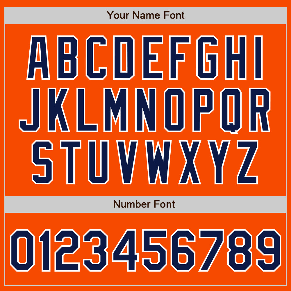 Custom Orange Navy-White Authentic Two Tone Baseball Jersey view 5