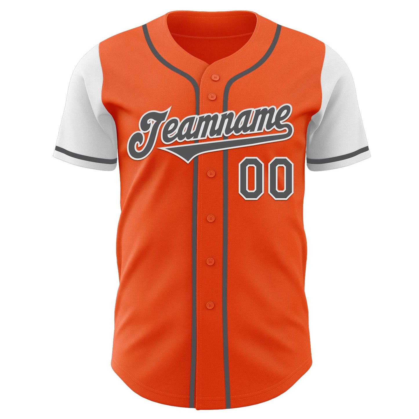 Custom Orange Steel Gray-White Authentic Two Tone Baseball Jersey view 2