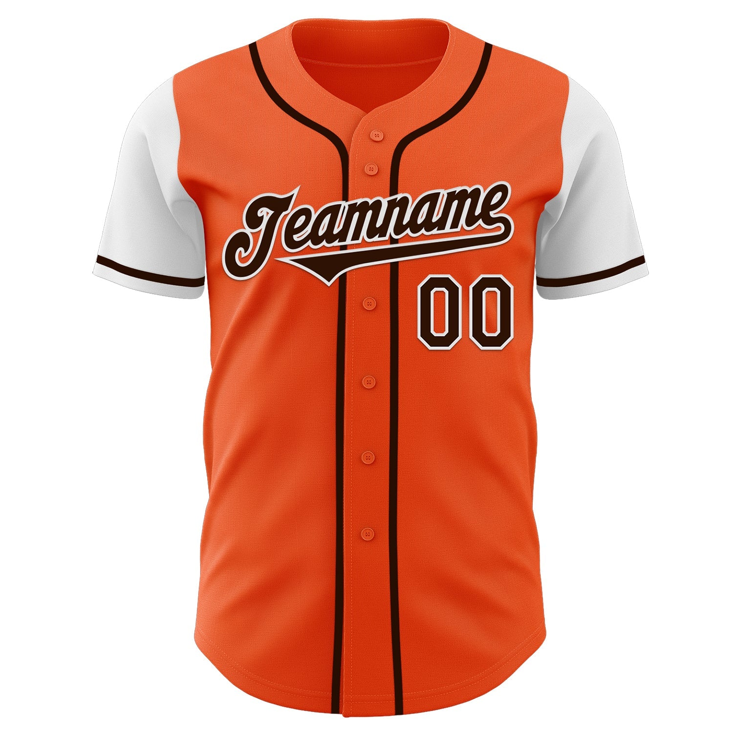 Custom Orange Brown-White Authentic Two Tone Baseball Jersey view 2