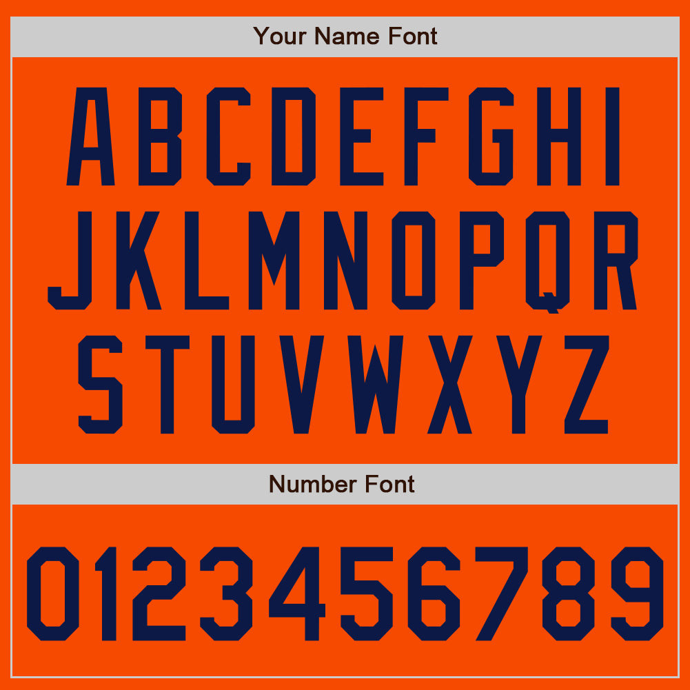 Custom Orange Navy Authentic Two Tone Baseball Jersey view 5