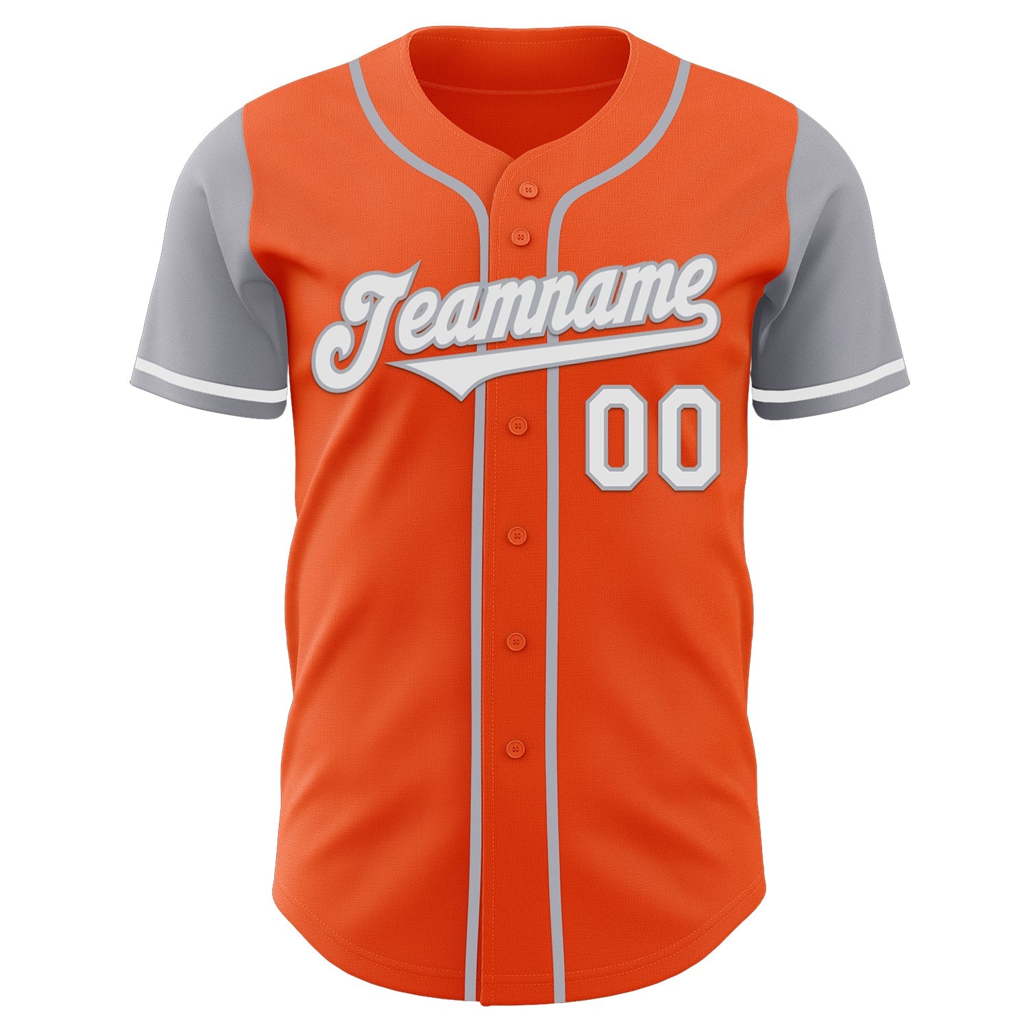 Custom Orange White-Gray Authentic Two Tone Baseball Jersey view 2