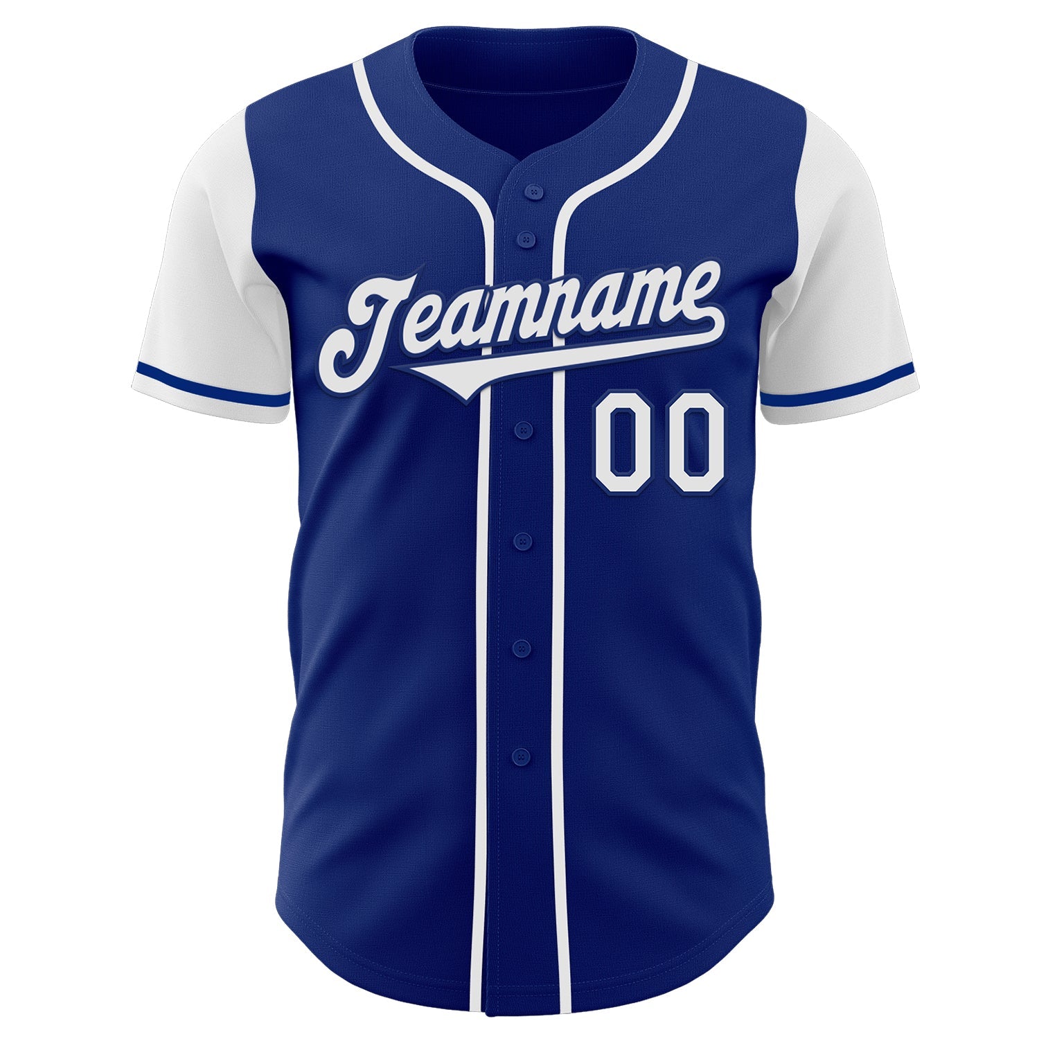Custom Royal White Authentic Two Tone Baseball Jersey view 2
