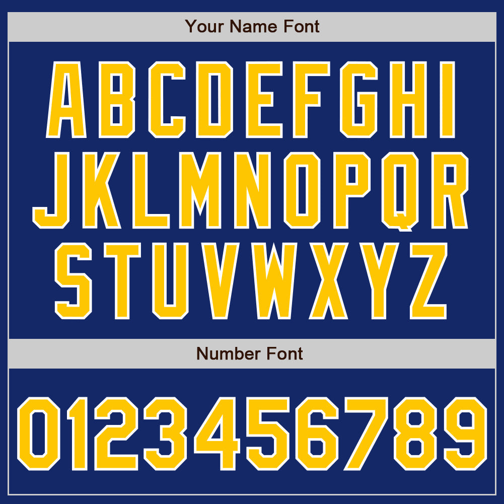 Custom Royal Yellow-White Authentic Two Tone Baseball Jersey view 5