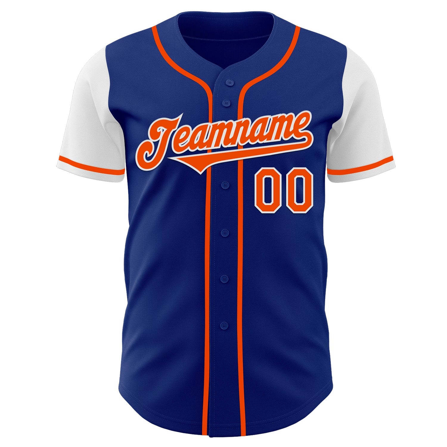 Custom Royal Orange-White Authentic Two Tone Baseball Jersey view 2