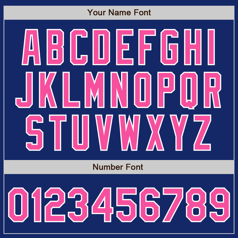 Custom Royal Pink-White Authentic Two Tone Baseball Jersey view 5