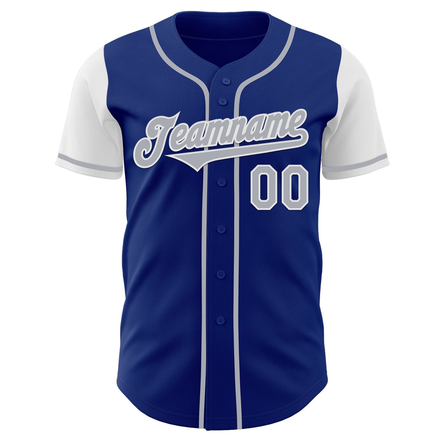 Custom Royal Gray-White Authentic Two Tone Baseball Jersey view 2