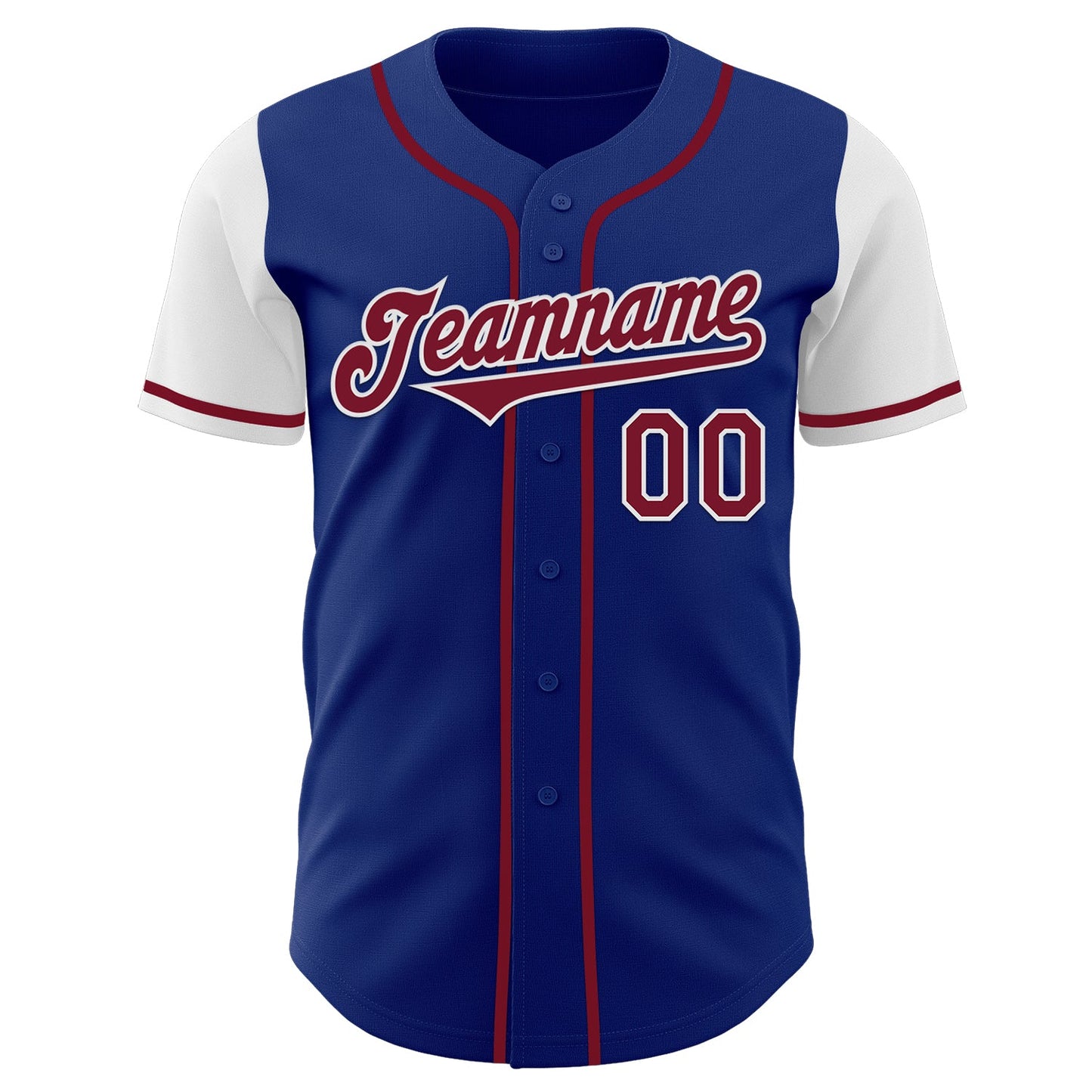 Custom Royal Crimson-White Authentic Two Tone Baseball Jersey view 2