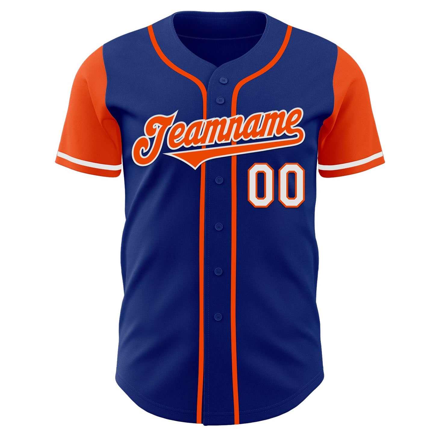 Custom Royal Orange-White Authentic Two Tone Baseball Jersey view 2