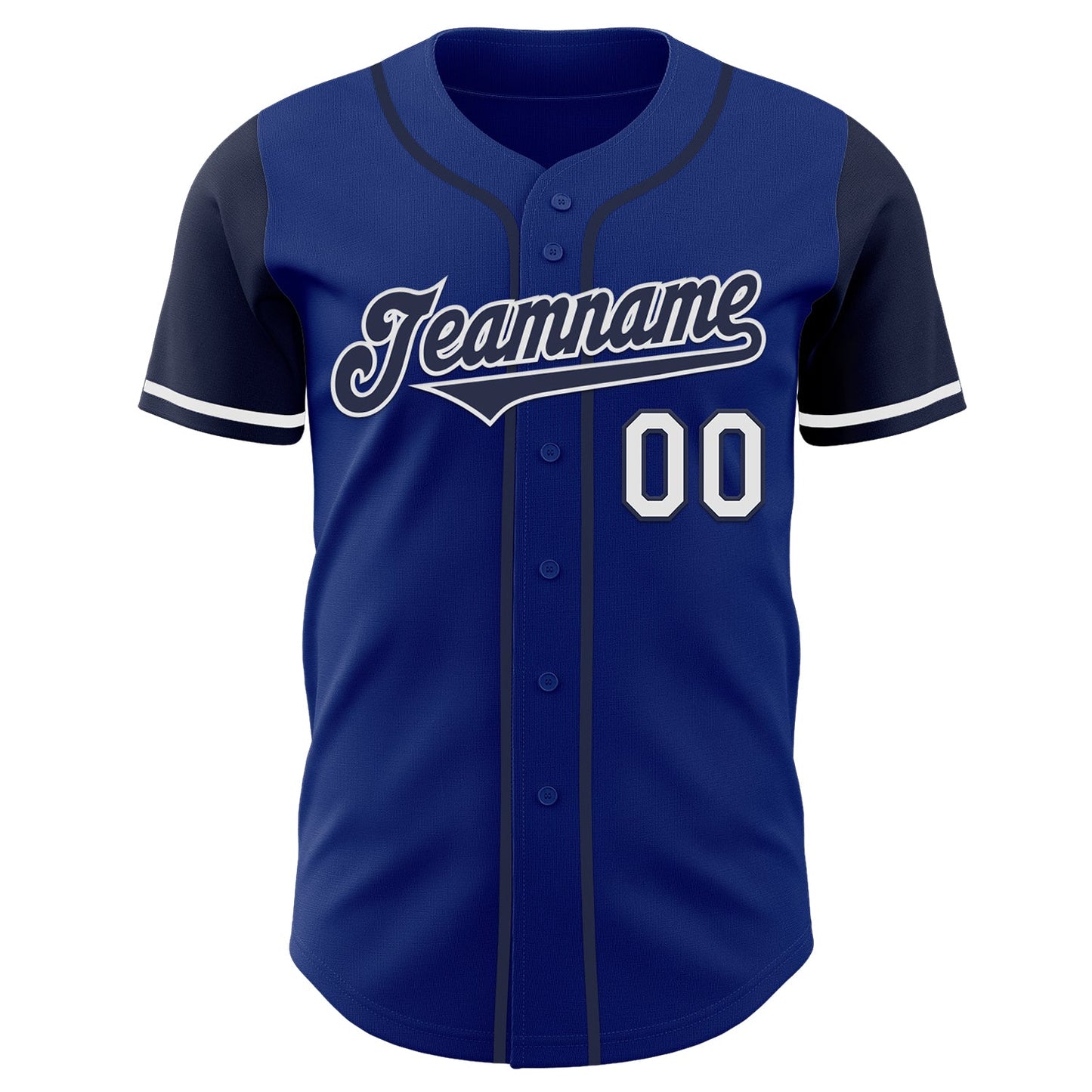 Custom Royal Navy-White Authentic Two Tone Baseball Jersey view 2