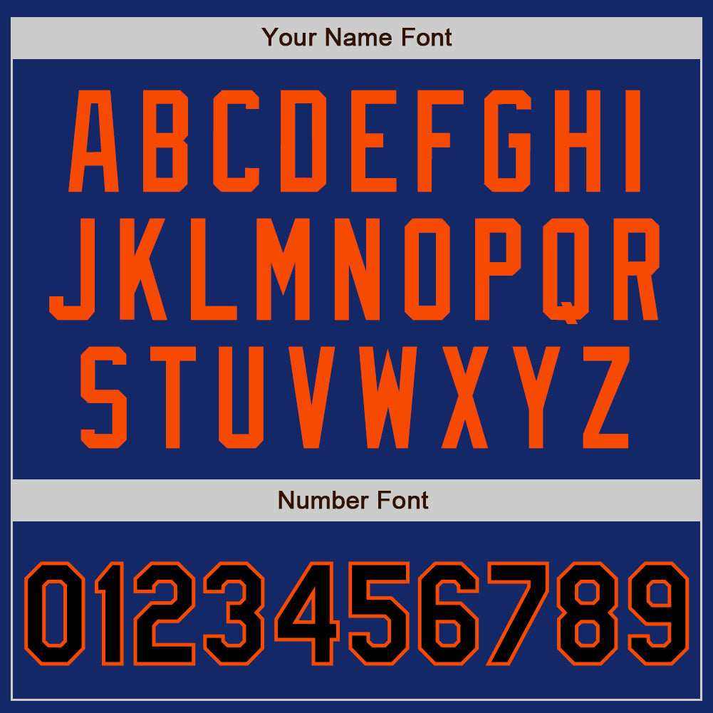 Custom Royal Black-Orange Authentic Two Tone Baseball Jersey view 5