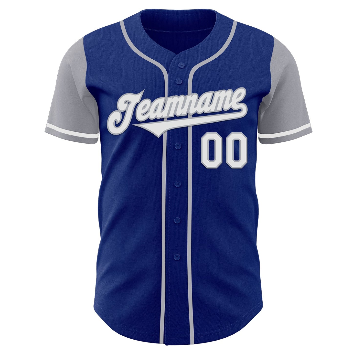 Custom Royal White-Gray Authentic Two Tone Baseball Jersey view 2