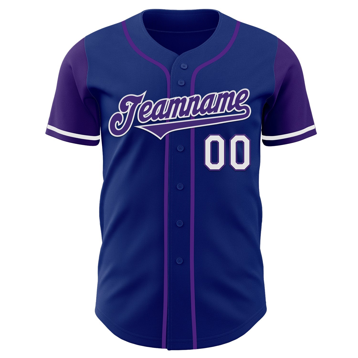 Custom Royal Purple-White Authentic Two Tone Baseball Jersey view 2