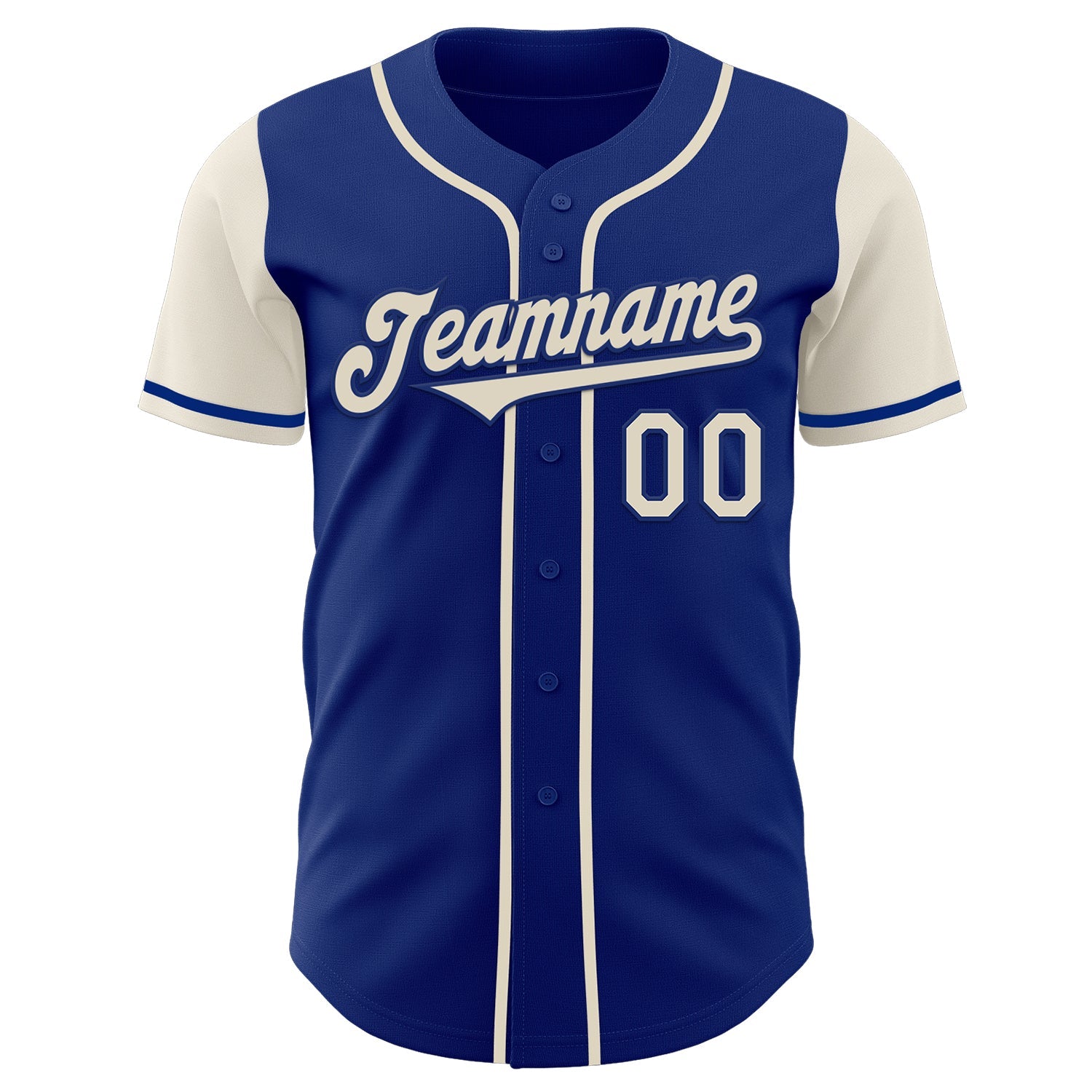 Custom Royal Cream Authentic Two Tone Baseball Jersey view 2