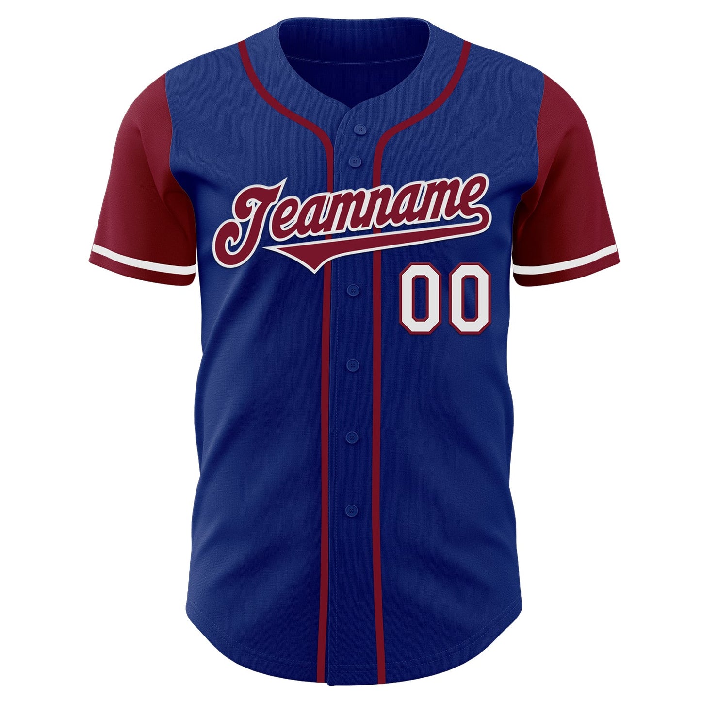 Custom Royal Crimson-White Authentic Two Tone Baseball Jersey view 2