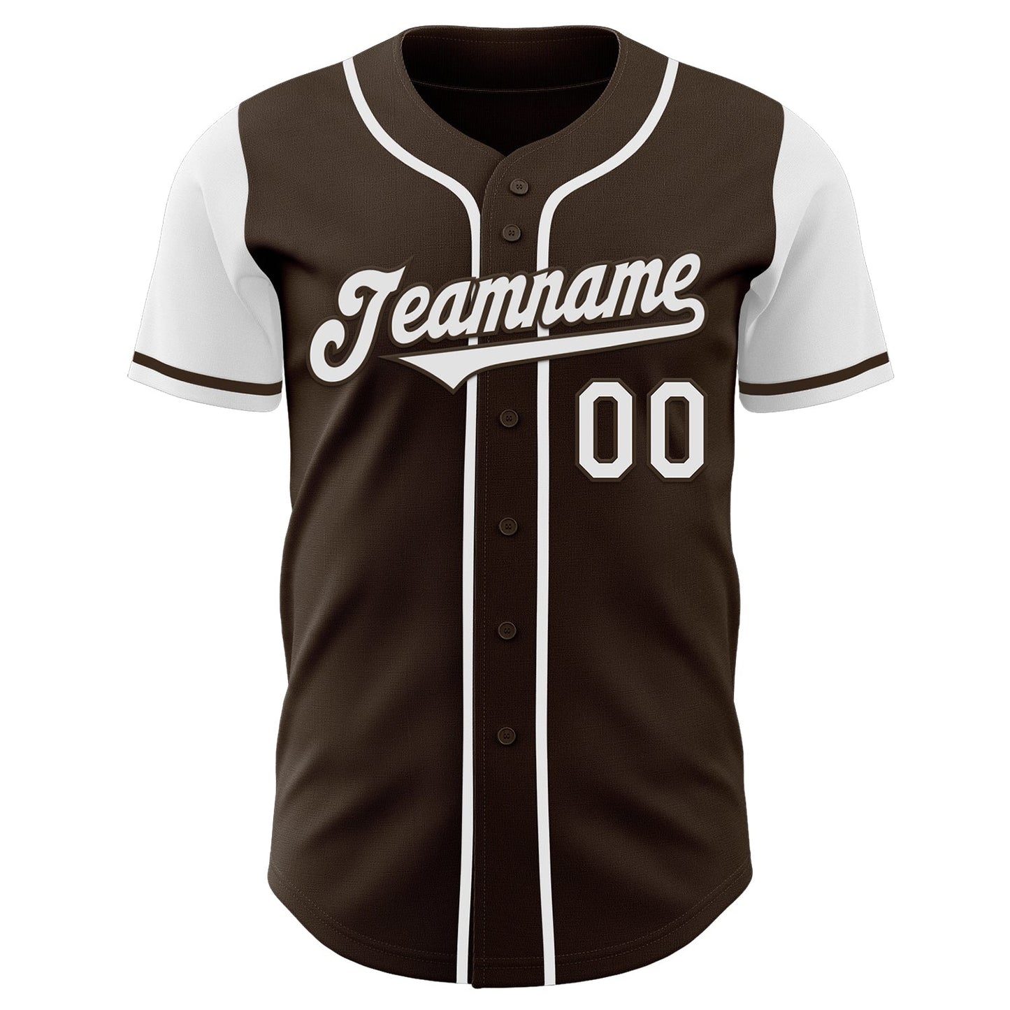 Custom Brown White Authentic Two Tone Baseball Jersey view 2
