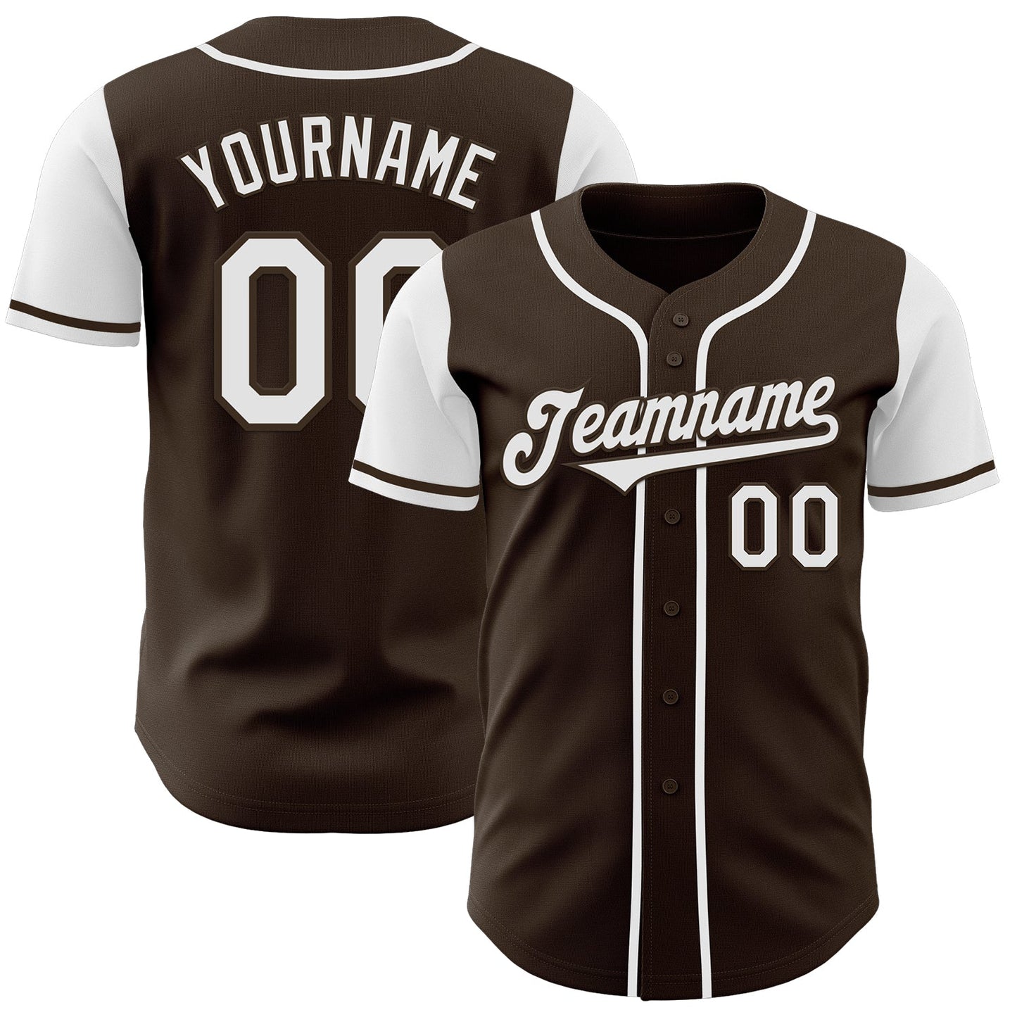 Custom Brown White Authentic Two Tone Baseball Jersey - Main View