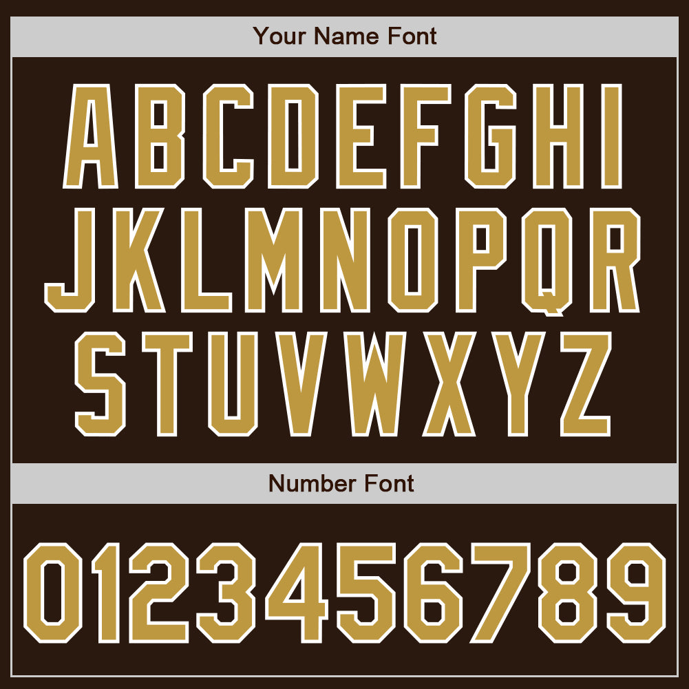Custom Brown Old Gold-White Authentic Two Tone Baseball Jersey view 5